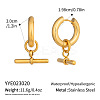 304 Stainless Steel T Bar Hoop Earrings for Women KZ0220-1-2