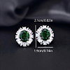 Brass Micro Pave Cubic Zirconia Stud Earrings for Women JT3933-1-1