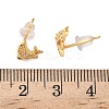 Brass Micro Pave Cubic Zirconia Fish Stud Earrings EJEW-D337-01G-5