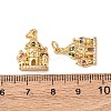 Brass Micro Pave Cubic Zirconia Pendants KK-C143-35A-G-3