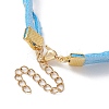4Pcs 4 Colors Faux Suede Cord Multi-strand Bracelets with 304 Stainless Steel Rings for Women BJEW-JB10404-5