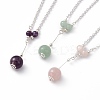 3Pcs Natural Gemstones Pendant Necklaces NJEW-FS0001-04-5