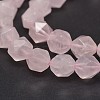Faceted Natural Rose Quartz Gemstone Bead Strands X-G-J331-02-8mm-1
