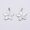 Natural White Shell Mother of Pearl Shell Pendants SSHEL-L008-24B-2