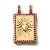 Brass Micro Pave Cubic Zirconia Pendants KK-U055-06B-02-1