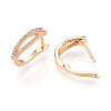 Brass Micro Pave Cubic Zirconia Stick Hoop Earrings EJEW-T048-34G-3