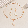 Vintage Teardrop Brass Earrings & Necklaces Sets for Women VA8501-1