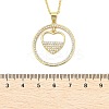 Brass Micro Pave Clear Cubic Zirconia Ring Pendant Necklaces NJEW-P322-A04-G-5