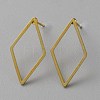 Golden Brass Hollow Geometry Stud Earrings EJEW-WH0012-127D-1