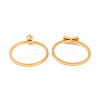 Bowknot PVD Vacuum Plating 304 Stainless Steel Finger Ring Set for Women RJEW-C086-29-G-3