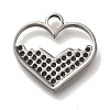 304 Stainless Steel Pendant Rhinestone Settings STAS-H223-20AS-1
