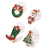 4Pcs Christmas Theme Alloy Enamel Stud Earrings EJEW-B068-02KCGG-03-2