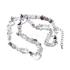 Natural Supper 7 Rutilated Quartz Chip Beaded Necklaces for Men Women NJEW-G159-01A-4