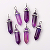 Natural Agate Double Terminated Pointed Pendants X-G-F295-05E-1