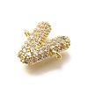 Brass Micro Pave Cubic Zirconia Letter Links KK-I717-04V-2