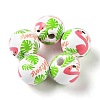 Summer Theme Printed Wood European Beads LS-WOOD-M010-06B-1