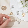 6Pcs 2 Colors Brass Micro Pave Clear Cubic Zirconia Twister Clasps KK-OC0001-47-3