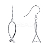 Anti-Tarnish Rhodium Plated 925 Sterling Silver Earring Findings STER-F048-38P-7