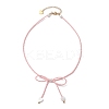 Glass Seed Pendant Necklaces for Women NJEW-MZ00031-05-4