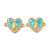 Rack Plating Brass Micro Pave Clear Cubic Zirconia Connector Charms KK-D088-41G-1