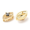 Rack Plating Brass Cubic Zirconia Multi-Strand Links ZIRC-P099-13G-3