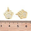 Paw Print Rack Plating Brass Micro Pave Cubic Zirconia Charms X-KK-G512-22G-3