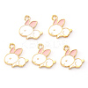 Light Gold Plated Alloy Enamel Pendants ENAM-R136-22B-1