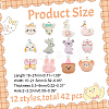 42Pcs 12 Styles Opaque Resin Pendants RESI-AR0001-45-2