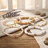 5Pcs 5 Styles Glass & Resin Beads Stretch Bracelet UJ8716-1-3