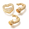 Brass Micro Pave Clear Cubic Zirconia Fold Over Clasps KK-K389-004G-2