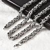 Non-Tarnish 201 Stainless Steel Byzantine Chain Necklaces NJEW-V0299-07-1