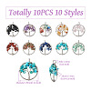 10Pcs 10 Styles Natural & Synthetic Gemstone Pendants G-YS0001-23-4
