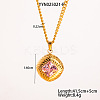 Retro Rhombus Stainless Steel Cubic Zirconia Pendant Necklaces for Women LS-CQ6357-2-1