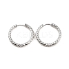 Non-Tarnish 304 Stainless Steel Grooved Hoop Earrings EJEW-M218-01C-P-1