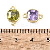 Brass Pave Cubic Zirconia Connector Charms KK-L264-11G-3