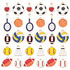 40Pcs 10 Styles Sports Goods Theme Alloy Enamel Pendants ENAM-ME0001-57-1