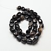 Dyed & Heated Natural Black Agate Nuggets Beads Strands G-P092-33-2