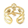 Ion Plating(IP) 304 Stainless Steel Open Cuff Ring for Women RJEW-F166-01G-01-3