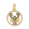 Brass Micro Pave Colorful Cubic Zirconia Pendants KK-K368-40G-1