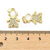 Brass Micro Pave Clear Cubic Zirconia Prince Connector Charms KK-K365-15B-G-3