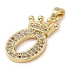 Rack Plating Brass Micro Pave Cubic Zirconia Pendants KK-D535-01O-RS-2