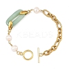 304 Stainless Steel Figaro Chains with Natural Mixed Gemstone BJEW-JB14452-3