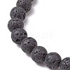 Natural Zebra Jasper with Natural Lava Rock Beaded Stretch Bracelets for Women BJEW-JB11130-04-4