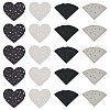 24Pcs 4 Styles PU Leather Fan/Heart Bookmarks AJEW-TA0002-55-3