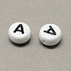 White and Black Acrylic Horizontal Hole Letter Beads X-SACR-Q101-01A-2