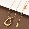 304 Stainless Steel Hollow Irregular Teardrop Pendant Round Snake Chain Necklaces for Women NJEW-G188-01G-2