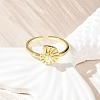 Brass Open Cuff Rings for Women RJEW-A061-02G-1