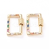 Brass Micro Pave Cubic Zirconia Screw Carabiner Lock Charms ZIRC-L093-57G-1