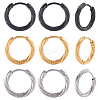18Pcs 3 Colors 303 Stainless Steel Twist Hoop Earrings for Women EJEW-SC0001-81C-6