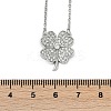Brass Micro Pave Clear Cubic Zirconia Clover Pendants Necklaces LS-NJEW-K280-02P-3